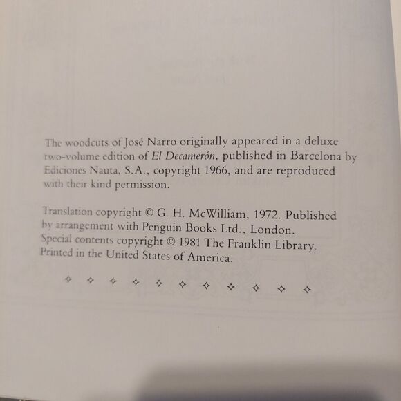 The Decameron Giovanni Boccaccio The Franklin Library Leatherette 1981 VTG - Picture 6 of 7